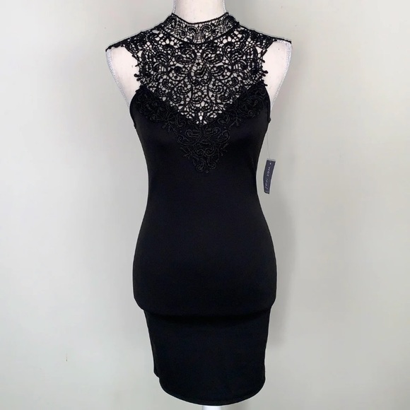 Wet Seal Dresses & Skirts - NWT Black Lace Body Con Mini Dress